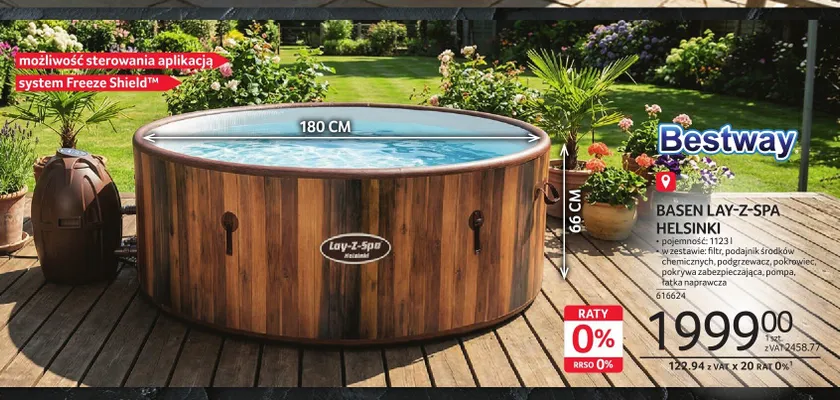 Basen Bestway Lay-Z-Spa Helsinki 180x66cm promocja w Selgros