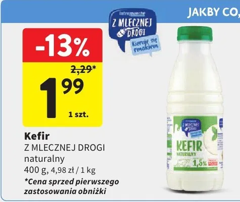 Kefir naturalny Z Mlecznej Drogi promocja w Intermarche