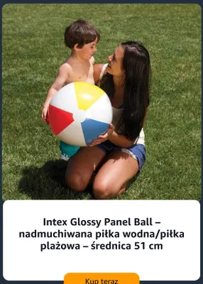 Nadmuchiwana piłka wodna Intex Glossy Panel Ball średnica 51 cm promocja w Amazon