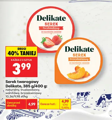Serek twarogowy Delikate truskawkowy promocja w Biedronka