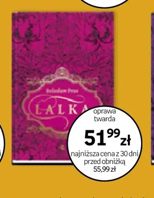 Książka Lalka Bolesław Prus oprawa twarda promocja w Empik