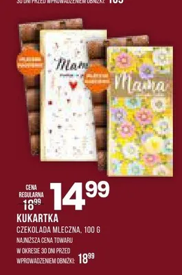 Czekolada mleczna Kukartka promocja w Drogerie Natura