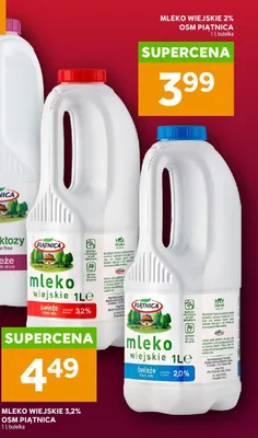 Mleko wiejskie 2% OSM Piątnica promocja w Stokrotka