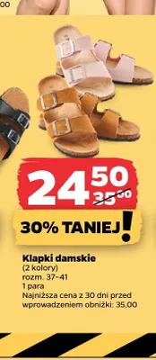 Klapki damskie promocja w Netto