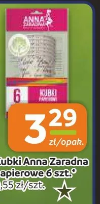 Kubki Anna Zaradna papierowe 6-pak promocja w Społem Częstochowa