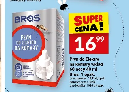Płyn do Elektro na komary wkład Bros promocja w Twój Market