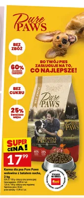 Karma dla psa Pure Paws wołowina z batatem sucha promocja w Twój Market