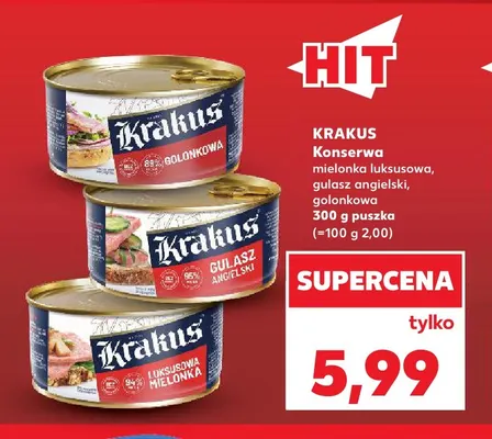 Konserwa mielonka luksusowa Krakus promocja w Kaufland