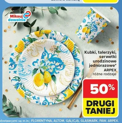 Serwetki urodzinowe jednorazowe Arpex promocja w Carrefour