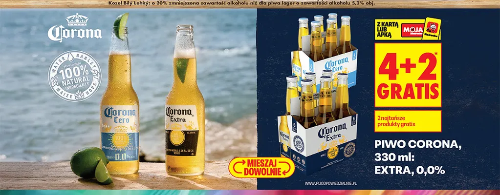 Piwo bezalkoholowe Corona promocja w Biedronka
