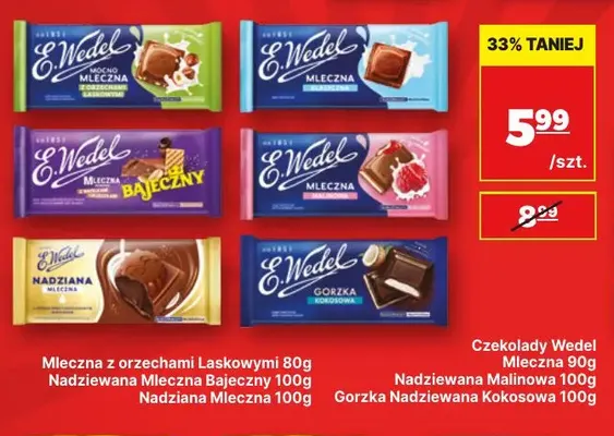 Czekolada Wedel nadziana mleczna promocja w API Market