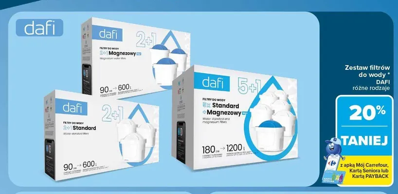 Zestaw filtrów do wody Dafi promocja w Carrefour
