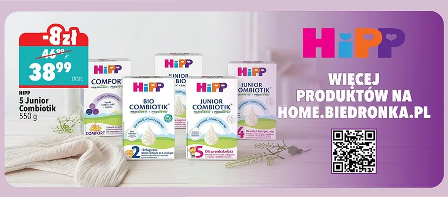Mleko modyfikowane HiPP 5 Junior Combiotik promocja w Biedronka