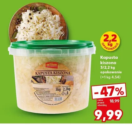 Kapusta kiszona opakowanie promocja w Kaufland