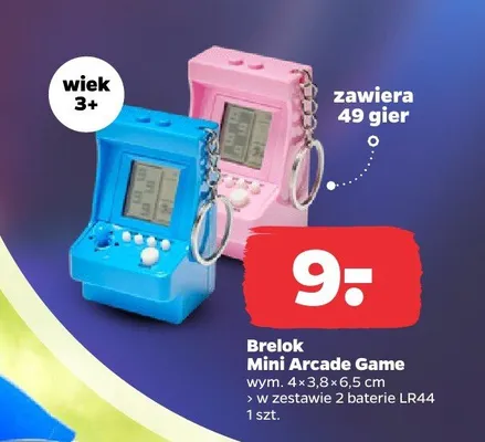Brelok Mini Arcade Game 4x3,8x6,5cm z bateriami LR44 promocja w Netto