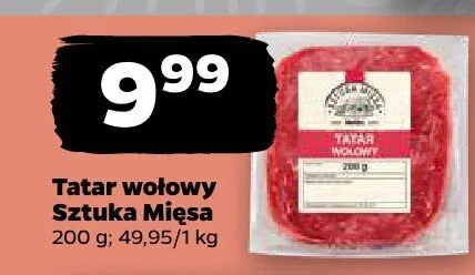 Tatar wołowy Sztuka Mięsa promocja w Netto