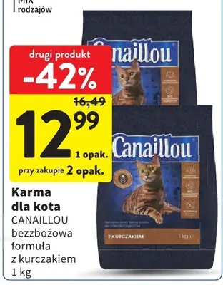 Karma dla kota bezbożowa formuła z kurczakiem promocja w Intermarche