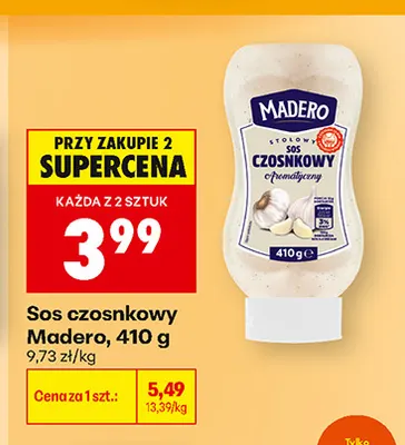 Sos czosnkowy Madero 410 g promocja w Biedronka