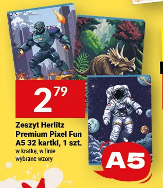 Zeszyt Herlitz Premium Pixel Fun A5 32 kartki promocja w Twój Market