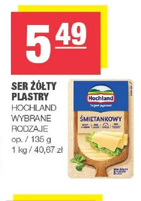 Ser żółty plastry Hochland promocja w SPAR