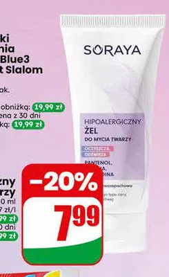 Żel hipoalergiczny do mycia twarzy Soraya promocja w Dino