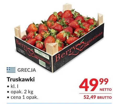 Truskawki kl. I promocja w Makro