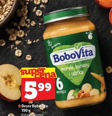 Deser BoboVita morele banany i jabłka promocja w TOPAZ