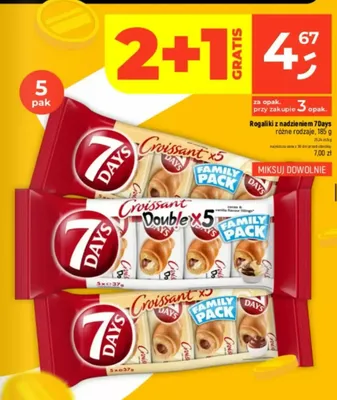 Rogaliki z nadzieniem 7Days Croissant x5 Family Pack promocja w Dealz