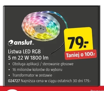 Listwa LED RGB 5 m 1800lm Anslut promocja w Jula