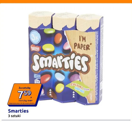 Drażetki Smarties Nestle 3-pak promocja w Action
