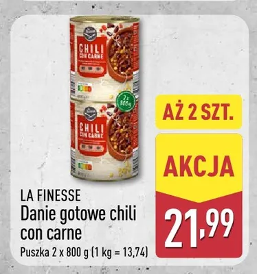 Danie gotowe chili con carne 2-pak La Finesse promocja w Aldi