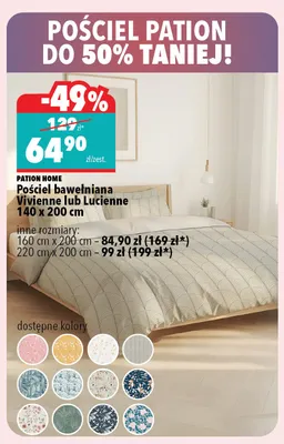 Pościel bawełniana PATION HOME Vivienne 160x200cm promocja w Biedronka Home