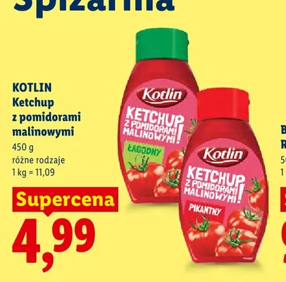 Ketchup z pomidorami malinowymi łagodny Kotlin promocja w Lidl