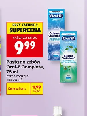 Pasta do zębów Oral-B Complete Ochrona Dziąseł promocja w Biedronka