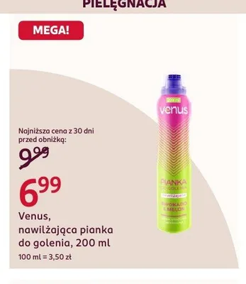 Pianka do golenia nawilżająca Venus promocja w Rossmann