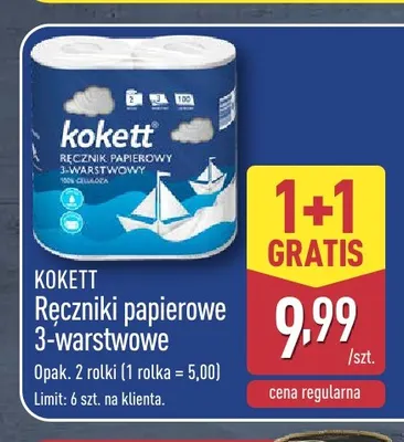 Ręczniki papierowe 3-warstwowe Kokett promocja w Aldi