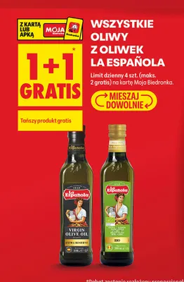 Oliwa z oliwek z pierwszego tłoczenia BIO La Española promocja w Biedronka