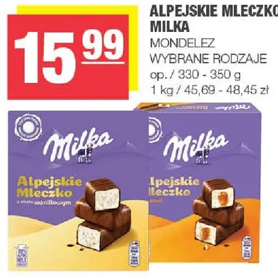 Alpejskie mleczko milka wybrane rodzaje promocja w SPAR