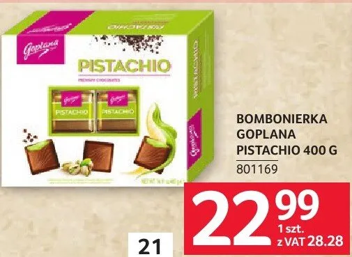 Bombonierka Goplana Pistachio 400 g promocja w Selgros