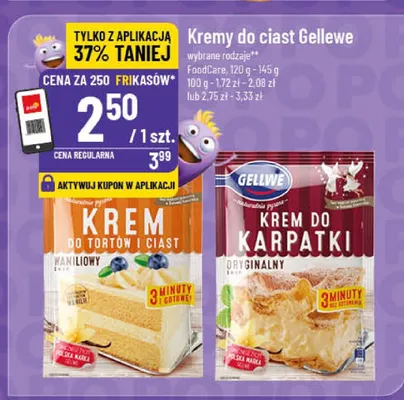 Krem do ciast Gellwe wybrane rodzaje promocja w POLOmarket