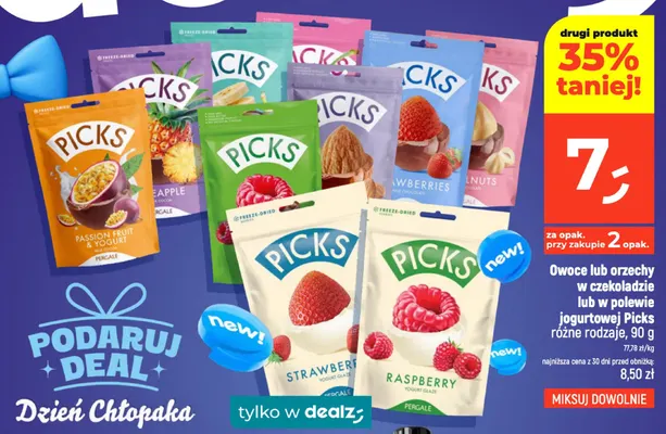 Owoce lub orzechy w czekoladzie lub w polewie jogurtowej Picks promocja w Dealz