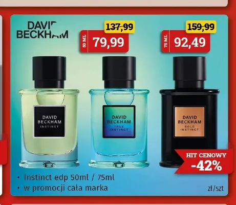 Woda perfumowana Instinct David Beckham 75 ml promocja w Drogeria Kosmyk