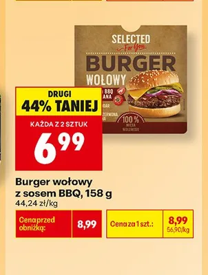 Burger wołowy z sosem BBQ Selected For You promocja w Biedronka