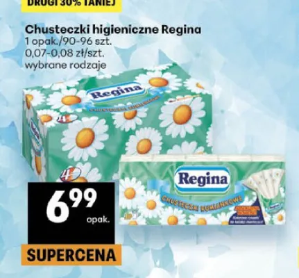 Chusteczki higieniczne Regina promocja w Delikatesy Centrum