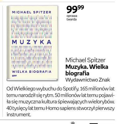 Książka Muzyka. Wielka biografia Michael Spitzer promocja w Empik