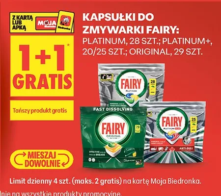 Kapsułki do zmywarki Fairy Platinum+ promocja w Biedronka