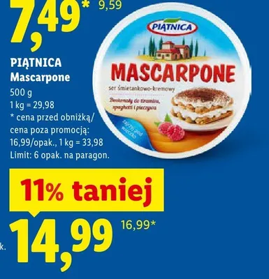 Ser mascarpone, 500g promocja w Lidl