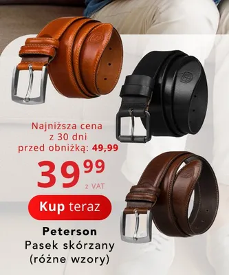 Pasek skórzany Peterson promocja w Poczta Polska