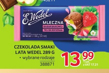 Czekolada mleczna rabarbarowo-truskawkowa E.Wedel Smaki Lata promocja w Selgros