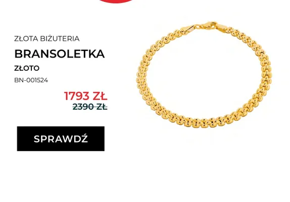 Bransoletka złoto Briju BN-001524 promocja w Briju
